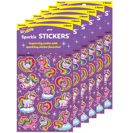 Trend Enterprises Sparkly Unicorns Sparkle Stickers, PK144 T63353